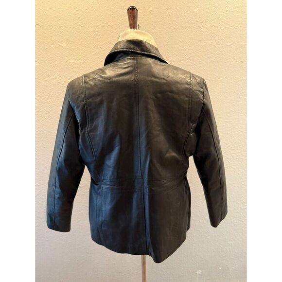 Vintage Phase Two Leather Jacket Mens Extra Large‎ Black Pockets Full Zip Lining - Picture 2 of 12